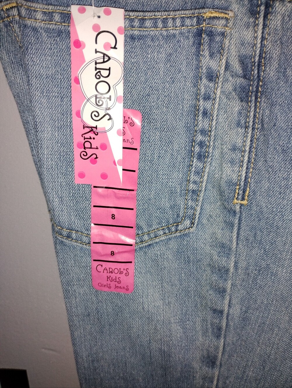 NWT Light Wash Girl's Size 8 Jeans - Comfortable Casual Fit